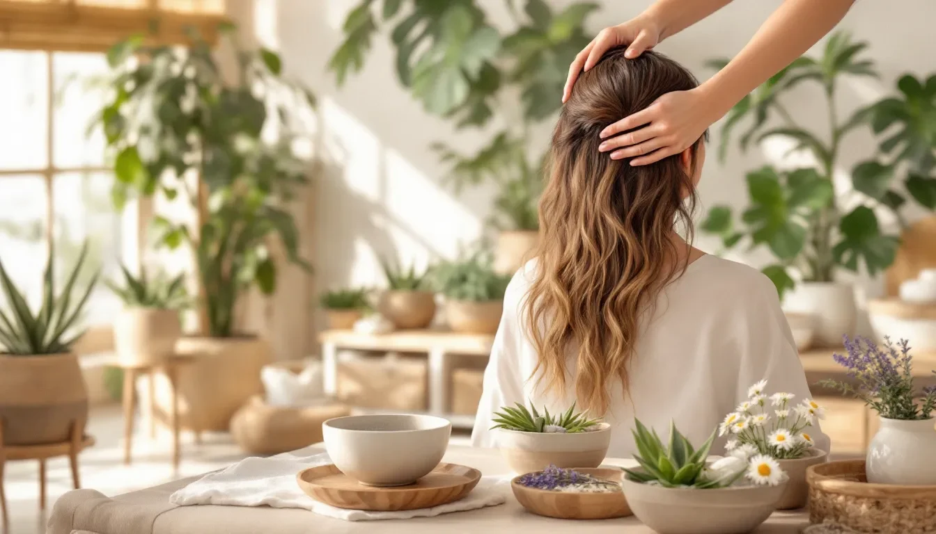 Trattamenti professionali per capelli bruciati in un salone di bellezza.